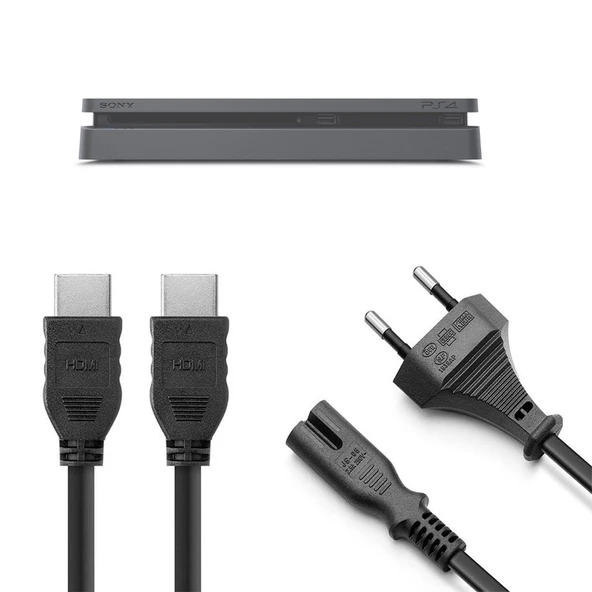 PS4 Slim Güç Kablosu ve Hdmi Görüntü Kablosu Set Playstation 4 Aksesuar ürün görseli 1