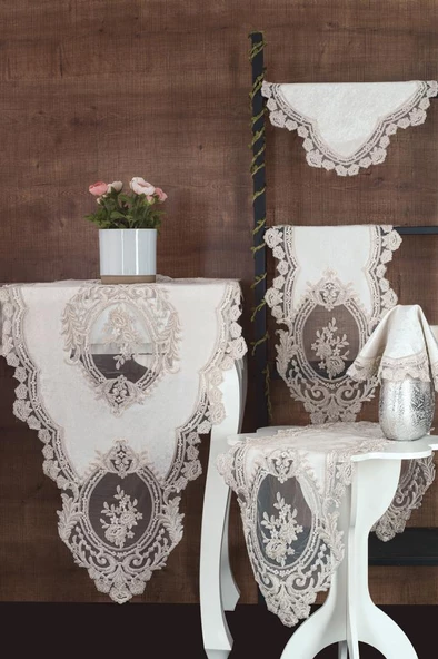 Kösem Kadife Salon Takımı 5 Parça - Resim 5