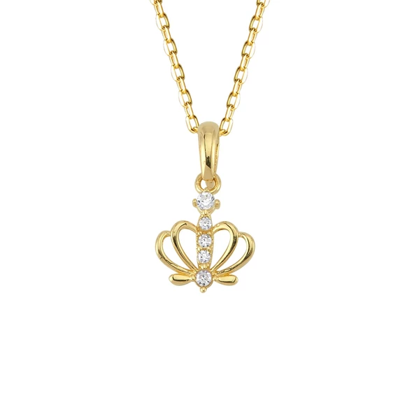 14 Ayar Taç Taşlı Altın Kolye 1,71 gr ürün görseli 1