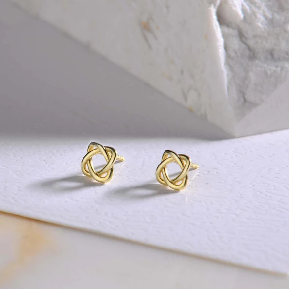 14 Ayar Altın Minik Geometrik Küpe 1,25 gr ürün görseli 1
