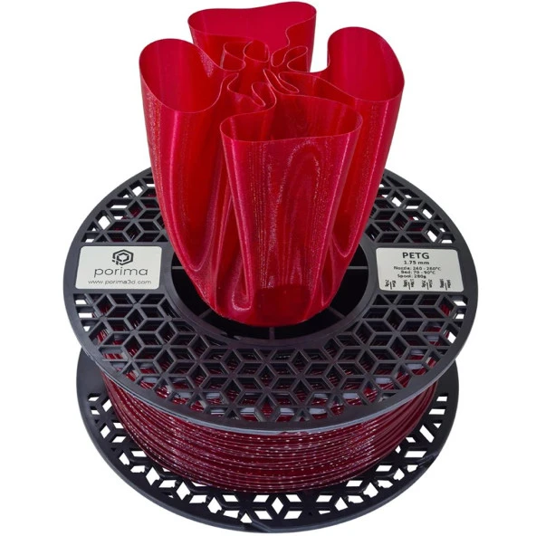Porima  PETG TRANSPARAN 1.75mm Şarap Kırmızı Filament 1 Kg ürün görseli 1
