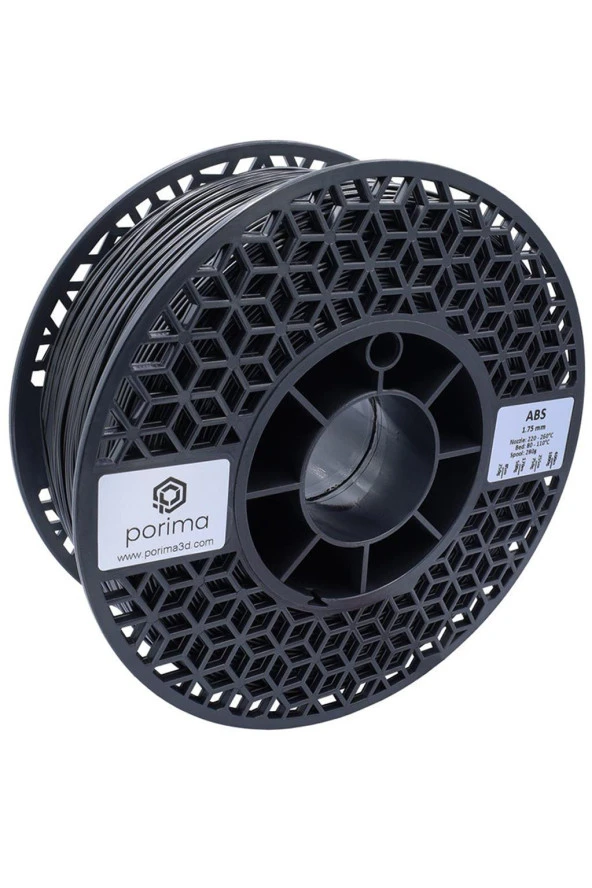 Porima ABS 1.75mm Siyah RAL9005 Filament 1 Kg ürün görseli 1
