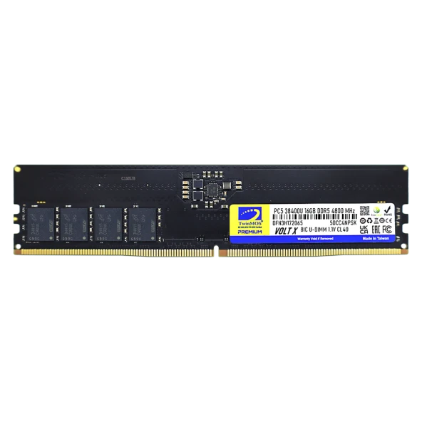 TWINMOS 16GB 4800Mhz DDR5 Kutulu PC Bellek TMD516GB4800U40 ürün görseli 1