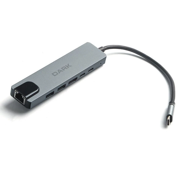 DARK 6IN1 TYPE-C TO ETHERNET-HDMI-USB3-2-C PD 100W HUB DK-AC-U31X47 ürün görseli 1