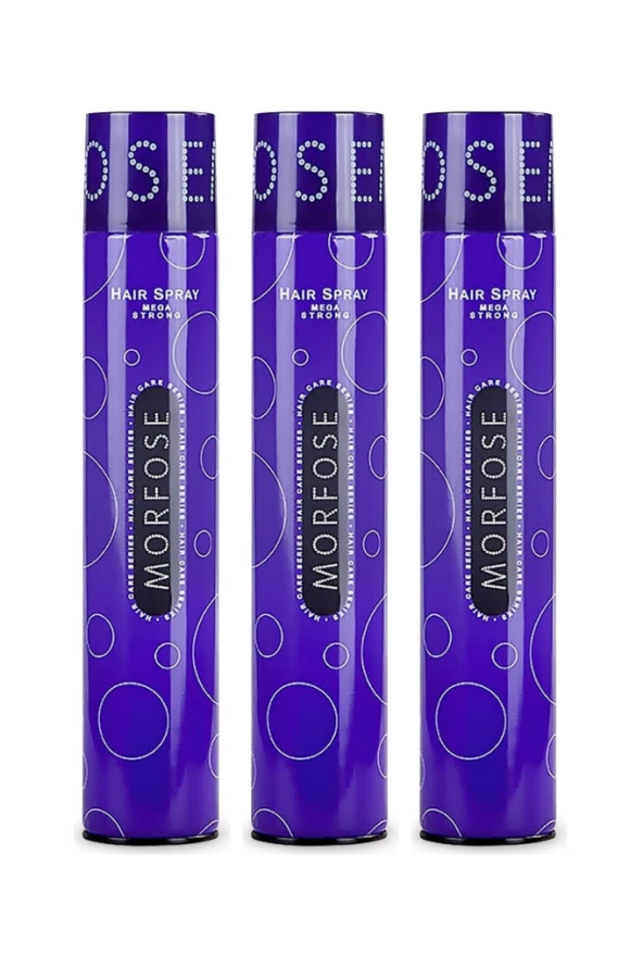 Morfose Saç Spreyi Mor Mega Strong (Mega Tutuş) 400 Ml 3 Adet ürün görseli 1