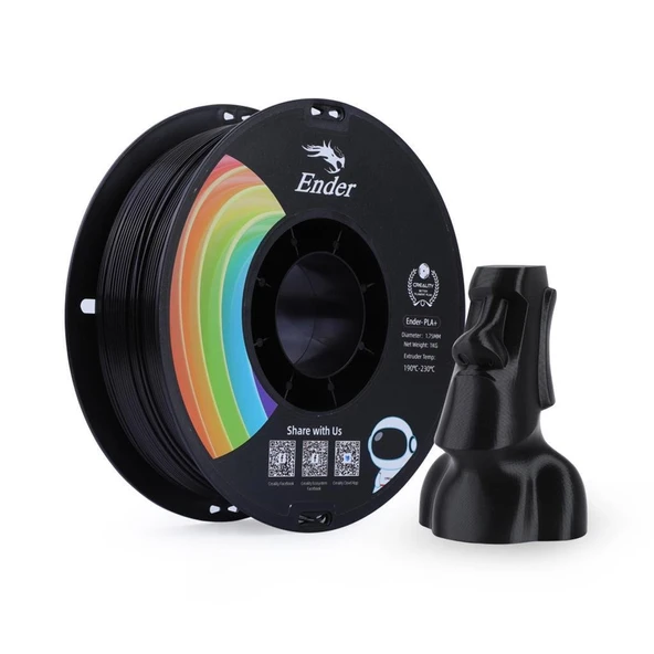 Creality Ender PLA+ Siyah Filament 1.75mm 1Kg ürün görseli 1