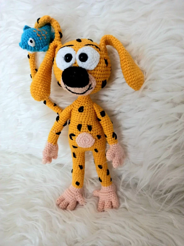 Marsupilami ve Balığı Amigurumi Organik Oyuncak ürün görseli 1