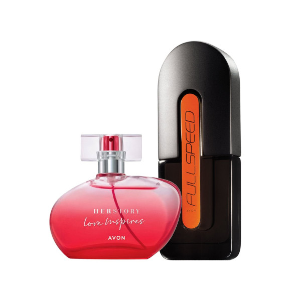 Avon Full Speed Erkek Parfüm ve Herstory Love Inspires Kadın Parfüm Seti ürün görseli 1