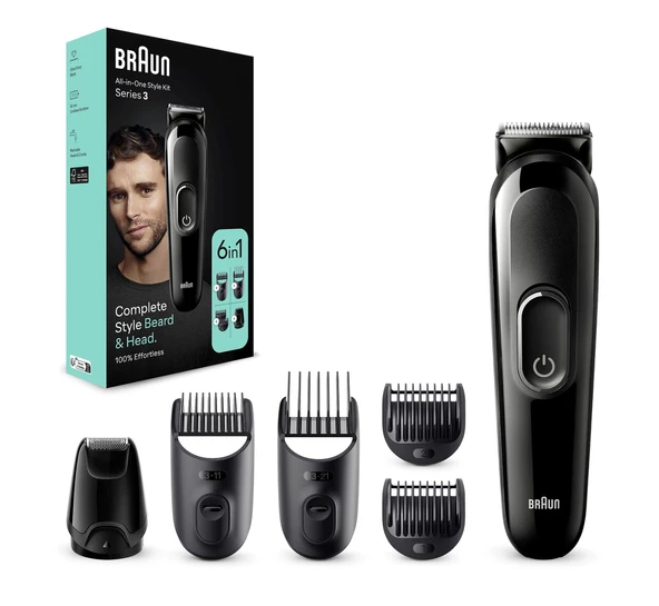 Braun Series 3 MGK3410 Hepsi Bir Arada Şekillendirme Seti 6’sı 1 Arada Erkek Bakım Kiti ürün görseli 1