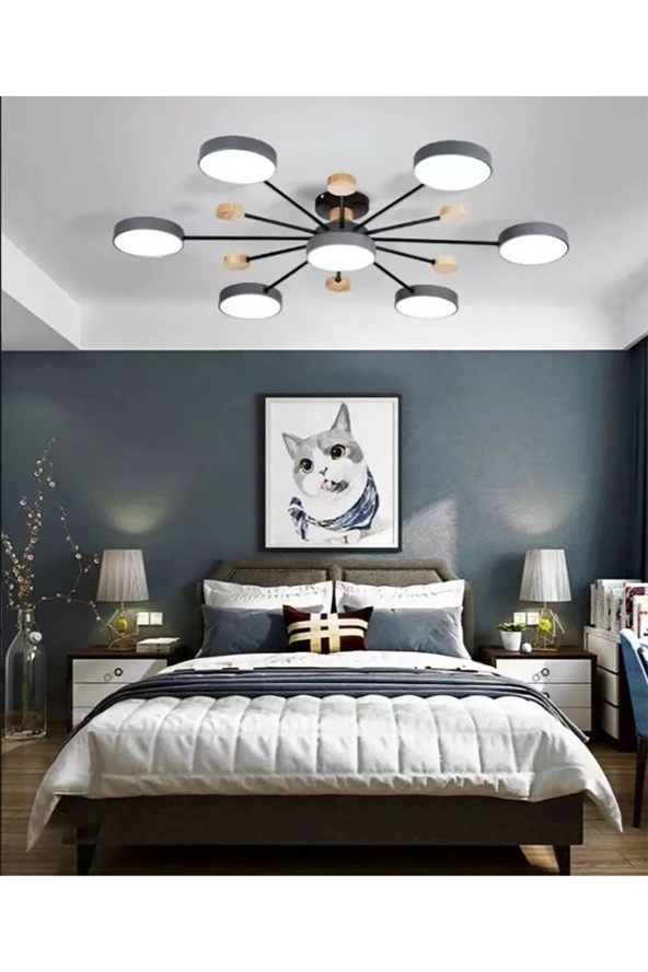 SimaAvize Fixture Ahşap Led Avize ürün görseli 1