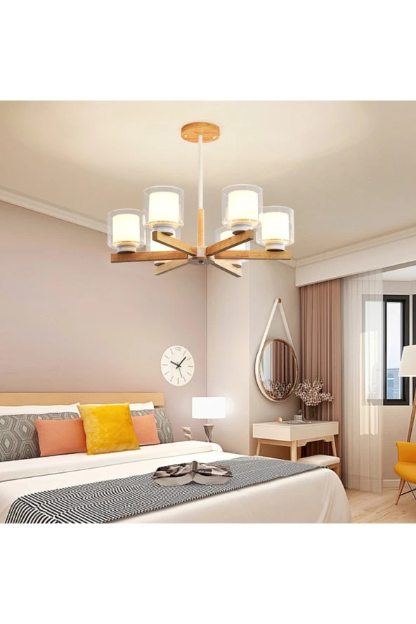 SimaAvize Modern Cottage Ahşap Avize ürün görseli 1
