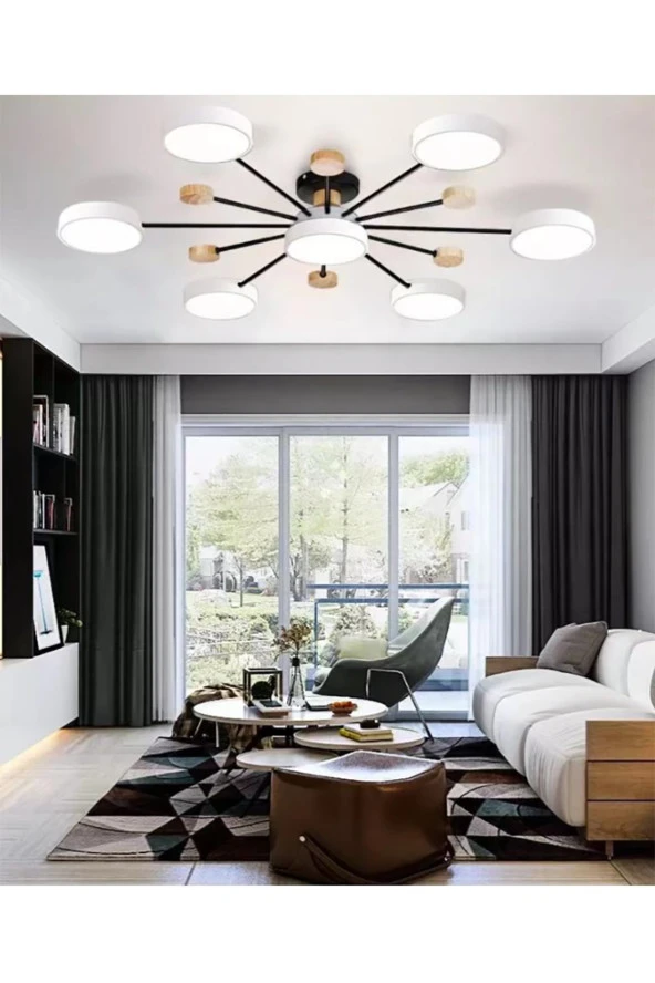SimaAvize Fixture Ahşap Led Avize ürün görseli 1