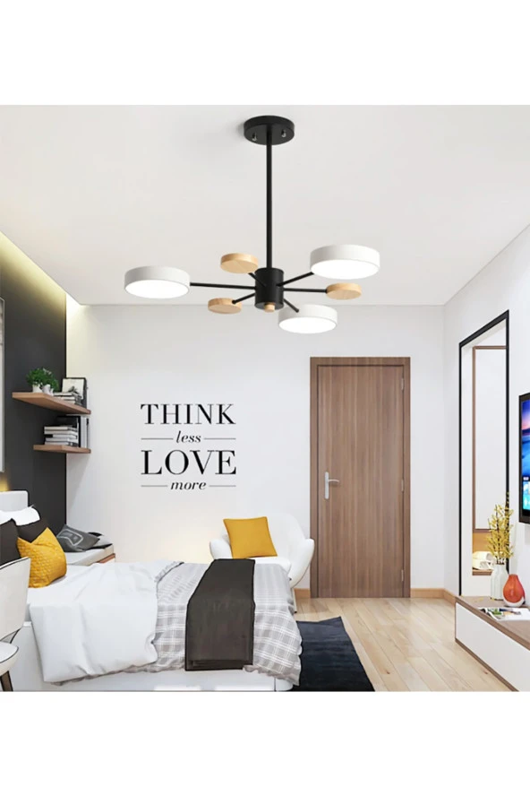 SimaAvize Ahşap Detaylı Hanging Led Avize ürün görseli 1