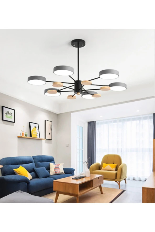 SimaAvize Ahşap Detaylı Hanging Led Avize ürün görseli 1