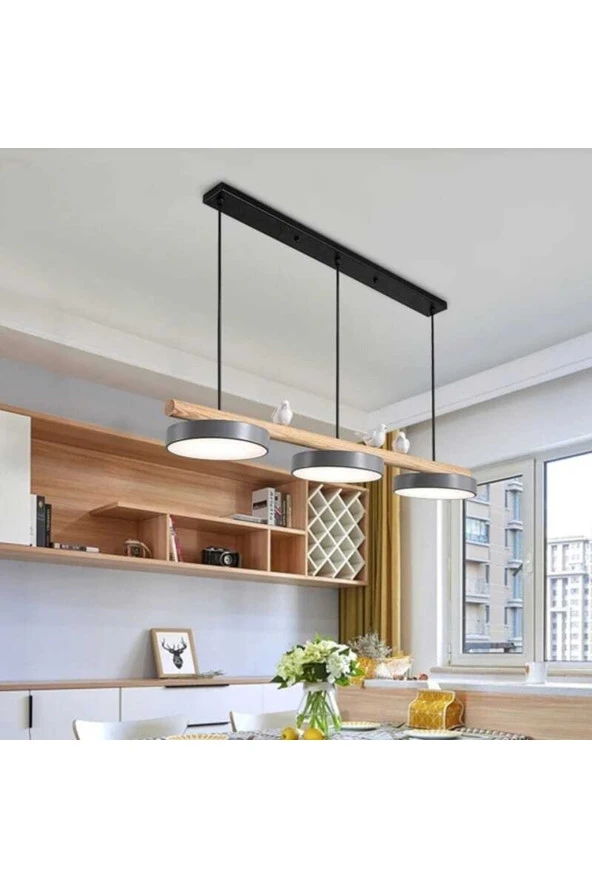 SimaAvize Modern Led Woad Avize ürün görseli 1