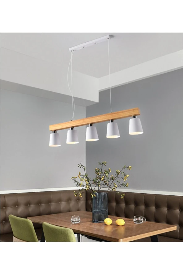 SimaAvize Modern Metal Iskandinav Minimalist Ahşap Avize ürün görseli 1