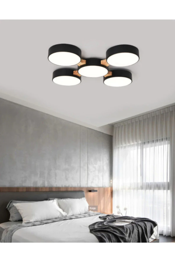 SimaAvize Minimalist Modern Led 5’li Avize-3 (siyah) ürün görseli 1