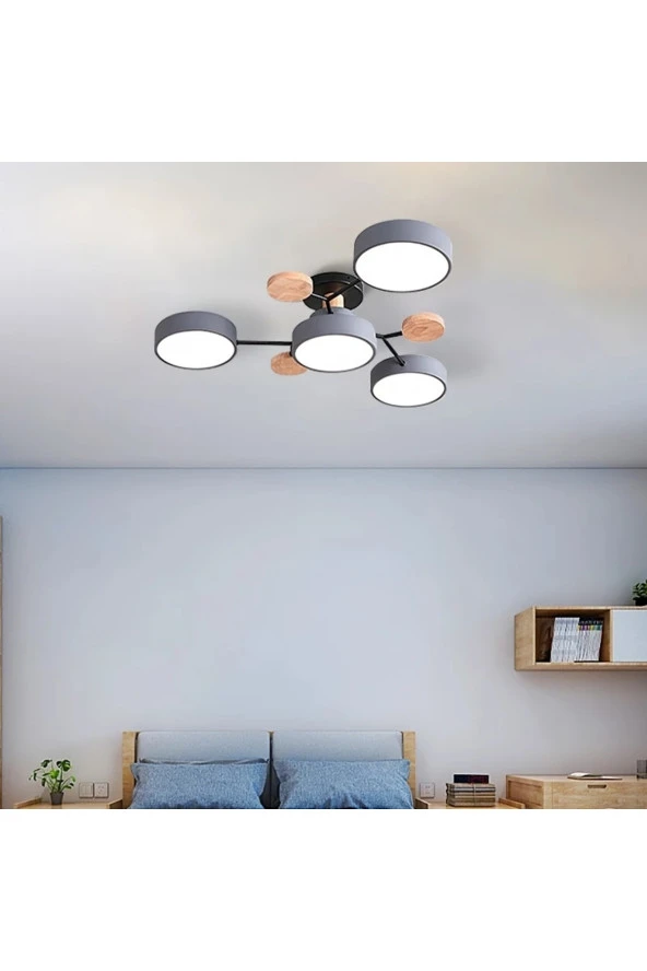 SimaAvize Modern Ahşap Led Avize_01 ürün görseli 1