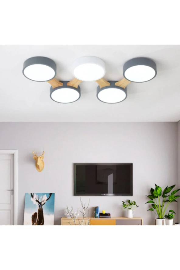 SimaAvize Minimalist Modern Led 5’li Avize, - Resim 2