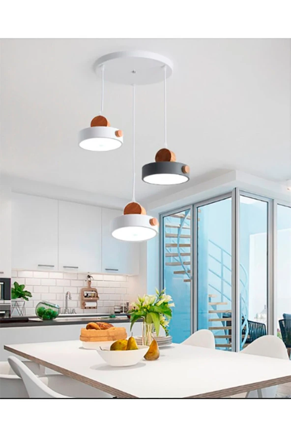 SimaAvize Modern Led Macaron 3'lü ürün görseli 1