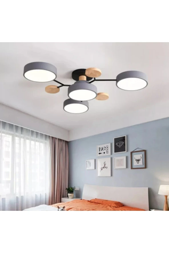 SimaAvize Modern Ahşap Led Avize_01 - Resim 2