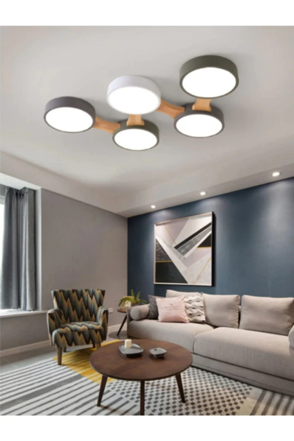 SimaAvize Minimalist Modern Led 5’li Avize ürün görseli 1