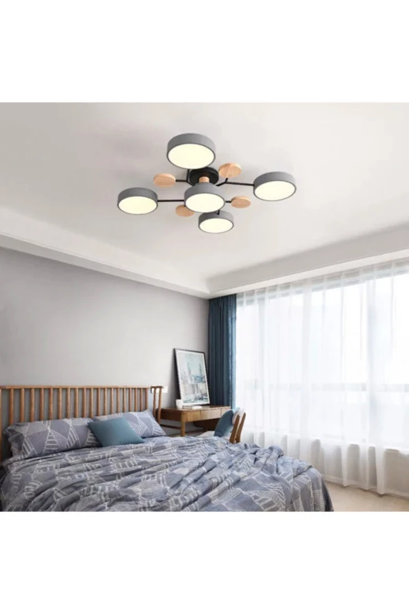 SimaAvize Modern Ahşap Led Avize ürün görseli 1