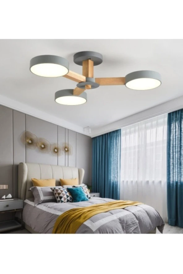 SimaAvize Yeni Modern Luster Avize 3'lü Gri ürün görseli 1