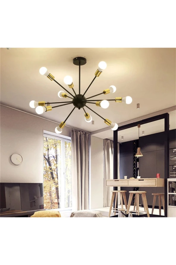 SimaAvize Sima Ultra Modern Altın Kirpi Avize - Resim 2