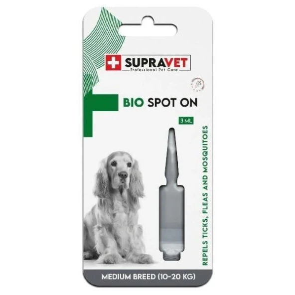Supravet Orta Irk Köpek Deri ve Tüy Bakım Yağı 10-20 Kg  3 ml ürün görseli 1