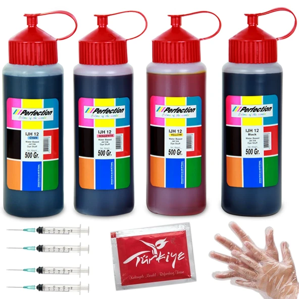 Perfection  Epson T0711 - T1281 Kartuş Uyumlu Dolum Mürekkebi 4 x 500 G ürün görseli 1