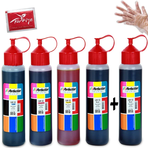 PERFECTİON GI-40 BK GI-40 CMY Canon Tanklı Yazıcı Uyumlu Mürekkep Seti 5X500 gr. 35.000 sf. ürün görseli 1