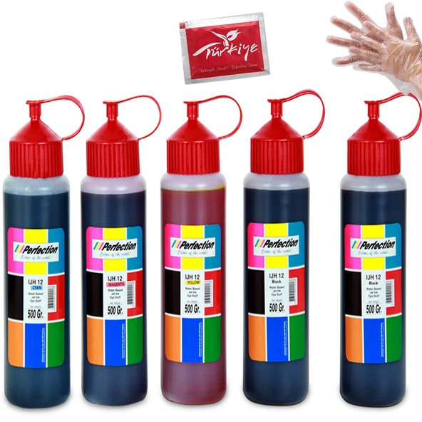 Perfection HP 704 Siyah ve Renkli Kartuş Uyumlu Dolum Seti 5 x 500 ML ürün görseli 1