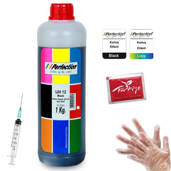 Perfection Epson L220 L222 Yazıcı Uyumlu Mürekkep Dolum Seti 1 KG Siyah ürün görseli 1