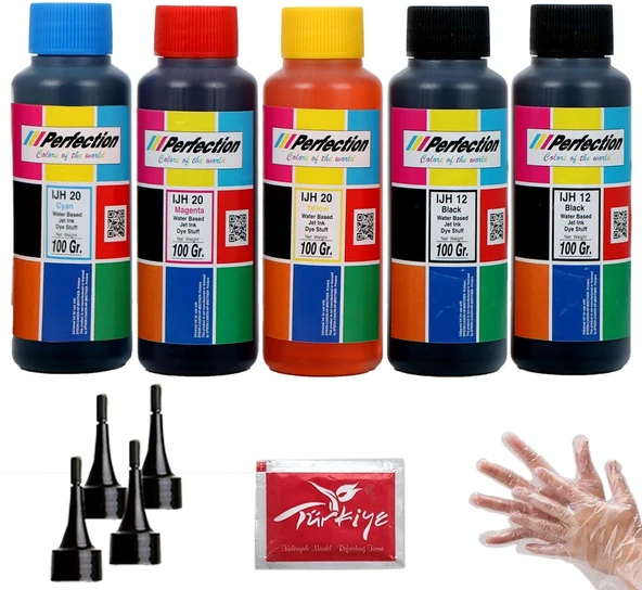 PERFECTİON Epson Uyumlu L Serisi Tanklı Yazıcılar İçin +++plus Mürekkep Seti 5x100 gr. ürün görseli 1