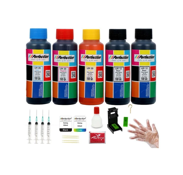 Perfection Canon Pixma E414-e474 Yazıcı Uyumlu Kartuş Dolum Seti 5 X 100 Ml ürün görseli 1
