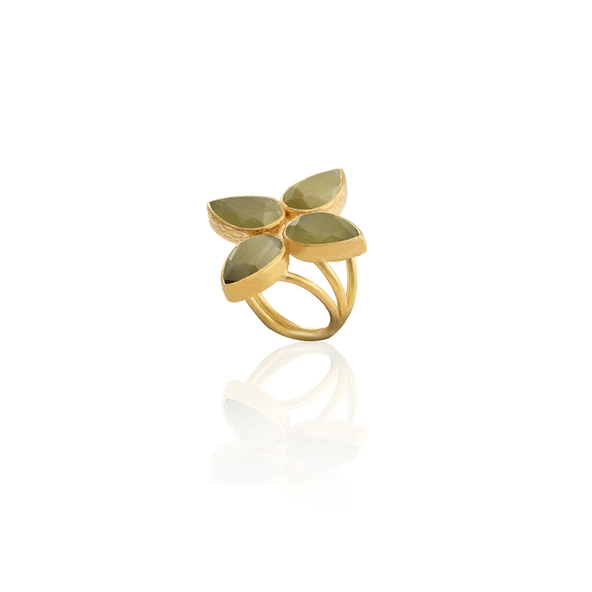 Kadir Jewellery 22 Ayar Altın Kaplama Zirkon Taşlı Kadın Otantik Yüzük ürün görseli 1
