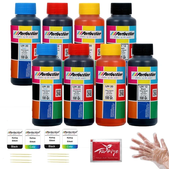 PERFECTİON Canon GI-40 GM4040 G7040 G5040 G6040 Tanklı Yazıcı Uyumlu Mürekkep Dolum Seti 8x100 ml. ürün görseli 1