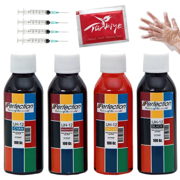 Hp , Epson, Canon, Brother Tanklı Yazıcı Üniversal Mürekkep Dolum Seti 4X100 ml ürün görseli 1