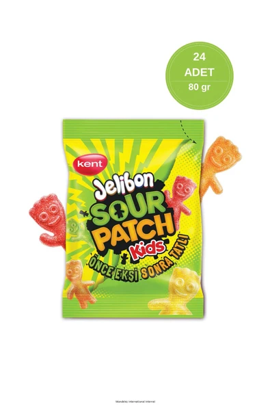 Jelibon Sour Patch Kids Karışık Meyve Aromalı Şekerleme 80 gr - 24'lü Paket ürün görseli 1