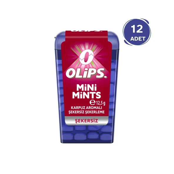 Olips Mini Mints Şekersiz Karpuz Aromalı Şekerleme 12,5 gr - 12 Adet ürün görseli 1