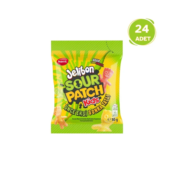 Jelibon Sour Patch Kids Karışık Meyve Aromalı Şekerleme 80 gr - 24'lü Paket ürün görseli 1