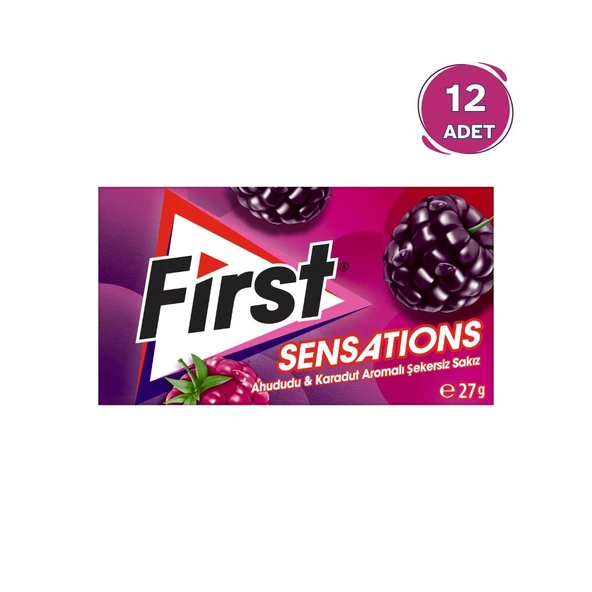 First Sensations Ahududu & Karadut Aromalı Sakız 27 gr - 12 Adet ürün görseli 1
