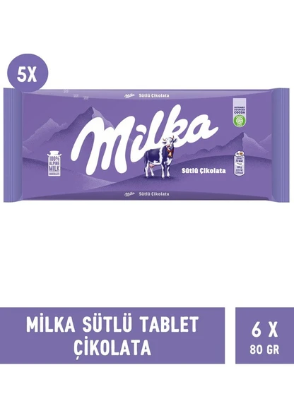 Milka Sütlü Tablet 80gr - 6 adet ürün görseli 1