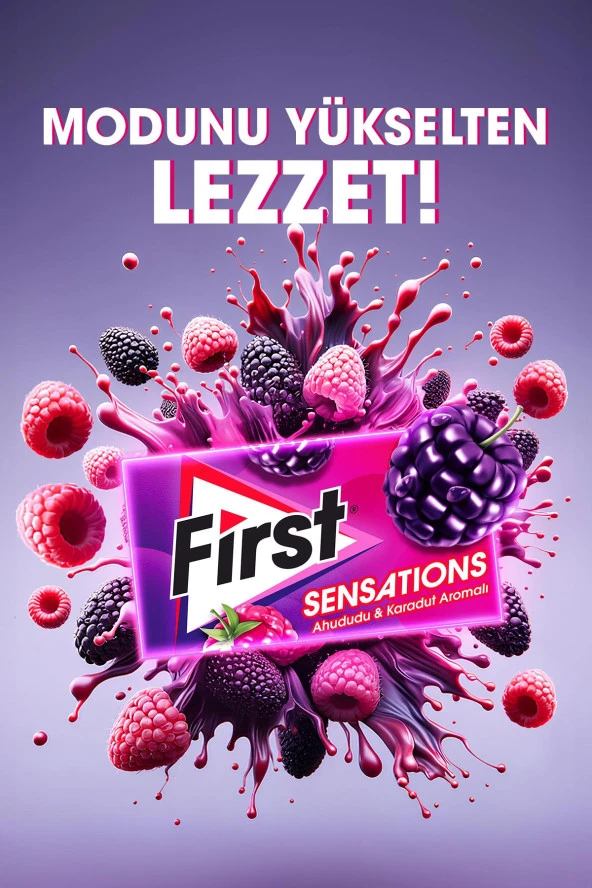 First Sensations Ahududu & Karadut Aromalı Sakız 27 gr - 12 Adet ürün görseli 1