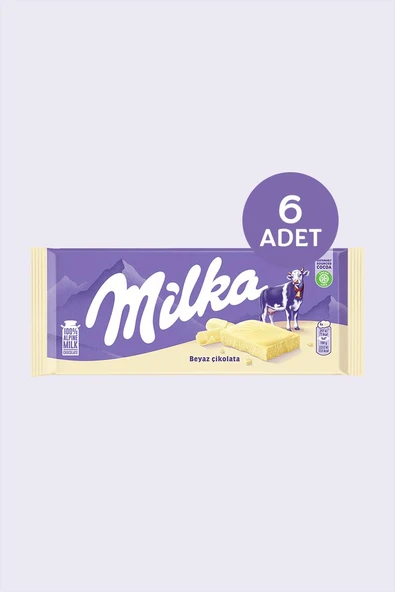 Milka Beyaz Çikolata 80gr - 6 adet ürün görseli 1
