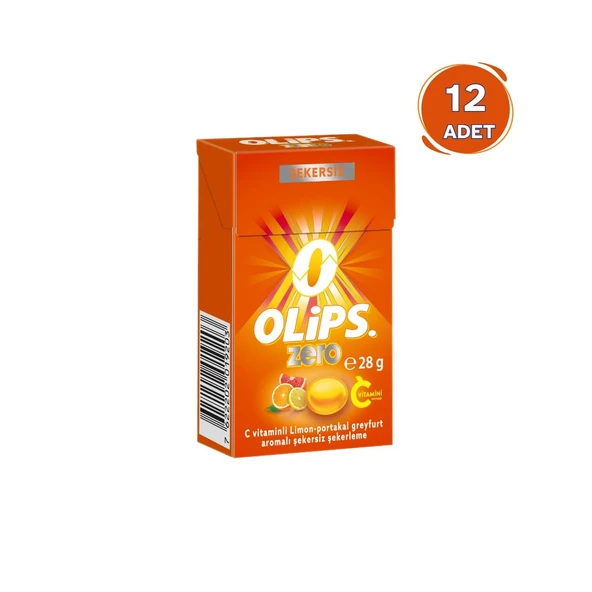 Olips Zero Şekersiz Limon & Portakal & Greyfurt Aromalı C Vitaminli Şeker 28 gr - 12 Adet ürün görseli 1