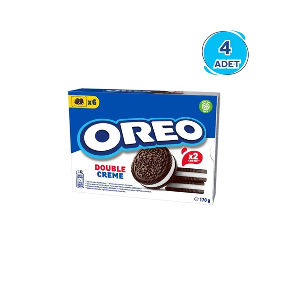 Oreo Bisküvi Duble Krema 170 gr 4’lü Paket ürün görseli 1
