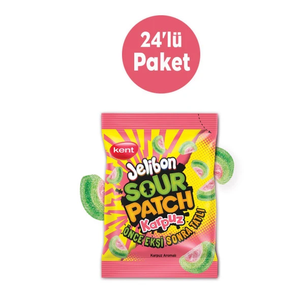 Sour Patch Karpuz Aromalı Şekerleme 80 gr - 24'lü Paket