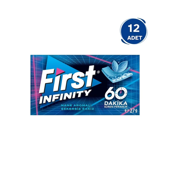 First Infinity 60 Dakika Nane Aromalı Şekersiz Sakız - 12 Adet ürün görseli 1